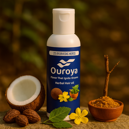 Kerala Ayurvedic Herbal Hair Oil – 23 Herbs | Coconut Oil for Hair Growth, Hair Fall Control & Dandruff – Natural Hair Treatment